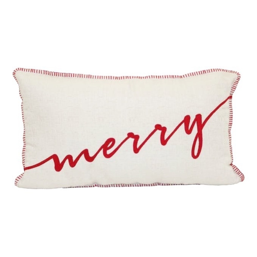Brentwood Collection Holiday Merry Decorative Pillow